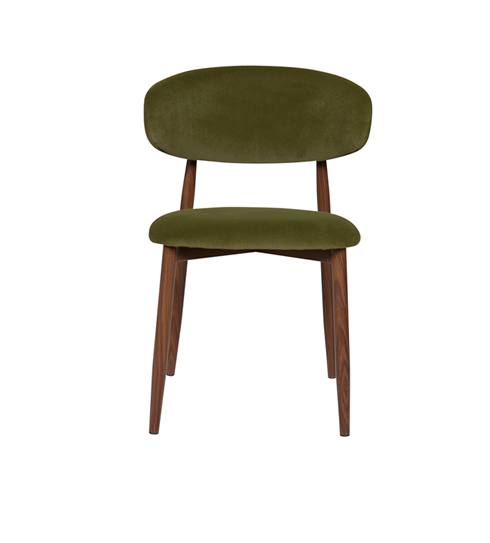 Silla de comedor nórdica tapizada Lux Verde Oliva