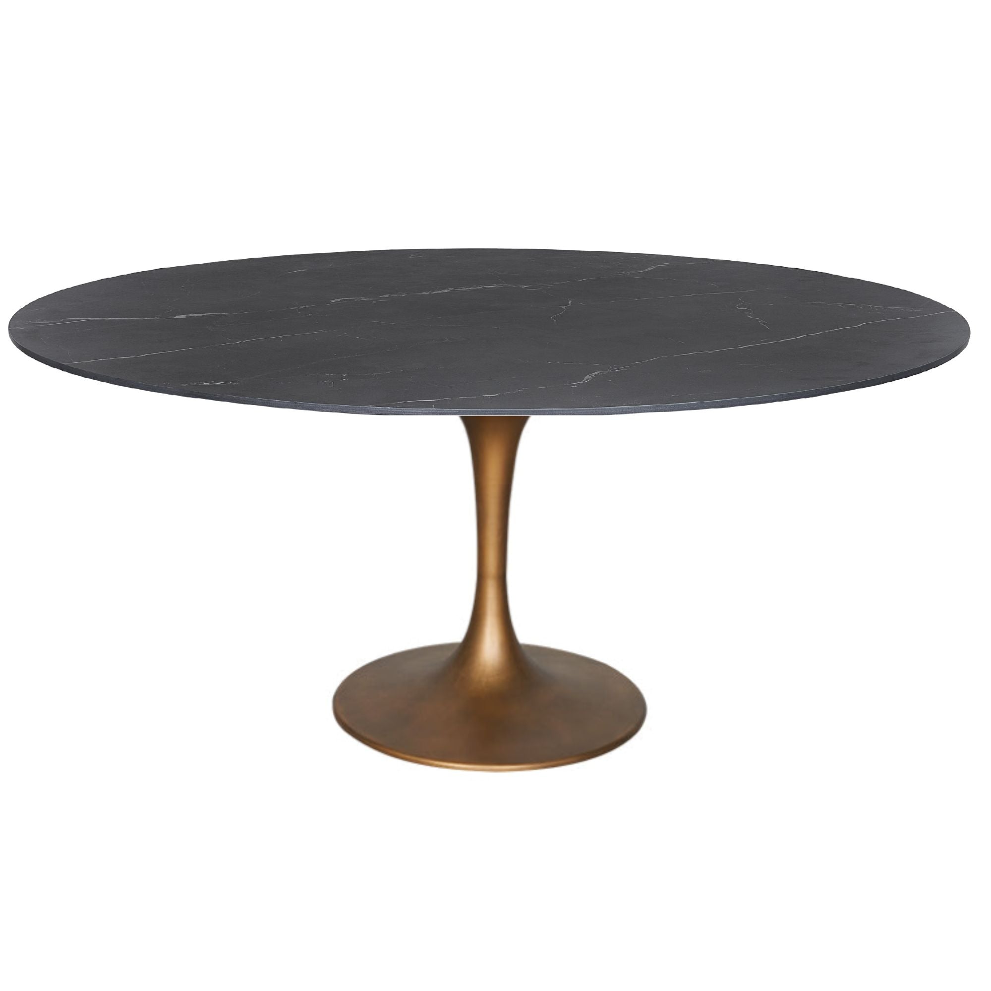 Mesa comedor Tulip Oval bronce piedra sinterizada 160Ø