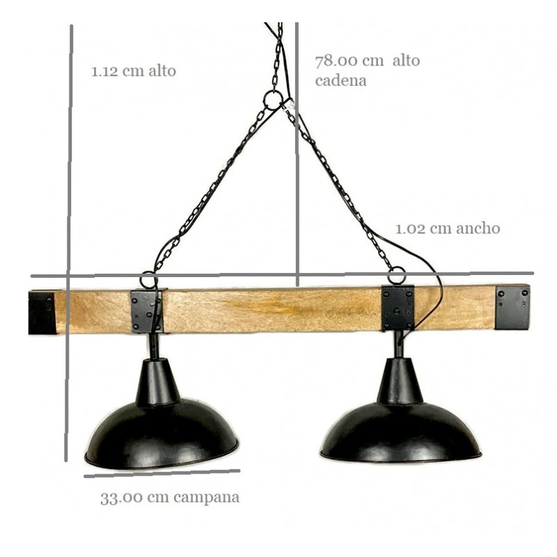 Lámpara de techo vintage madera Odín