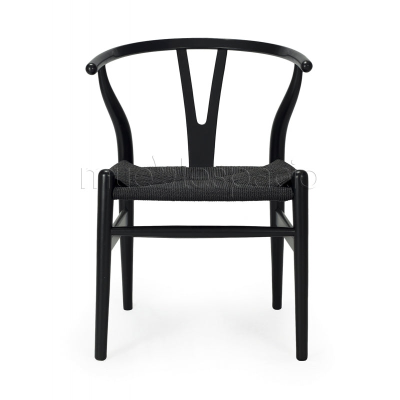 Silla de comedor Réplica Wegner ch24 negro