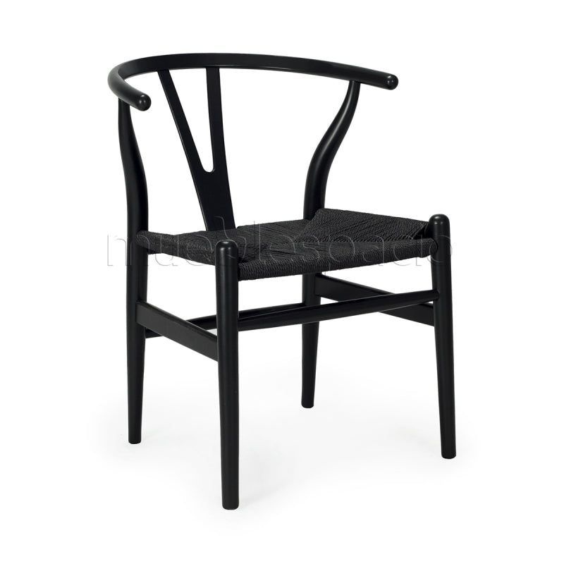 Silla de comedor Réplica Wegner ch24 negro