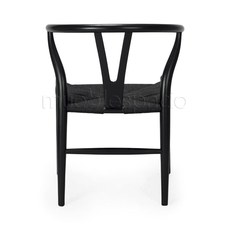 Silla de comedor Réplica Wegner ch24 negro