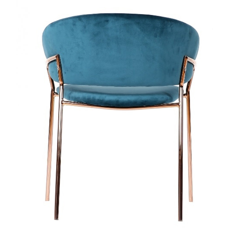 Silla Comedor Velvet Diana Gold Azul