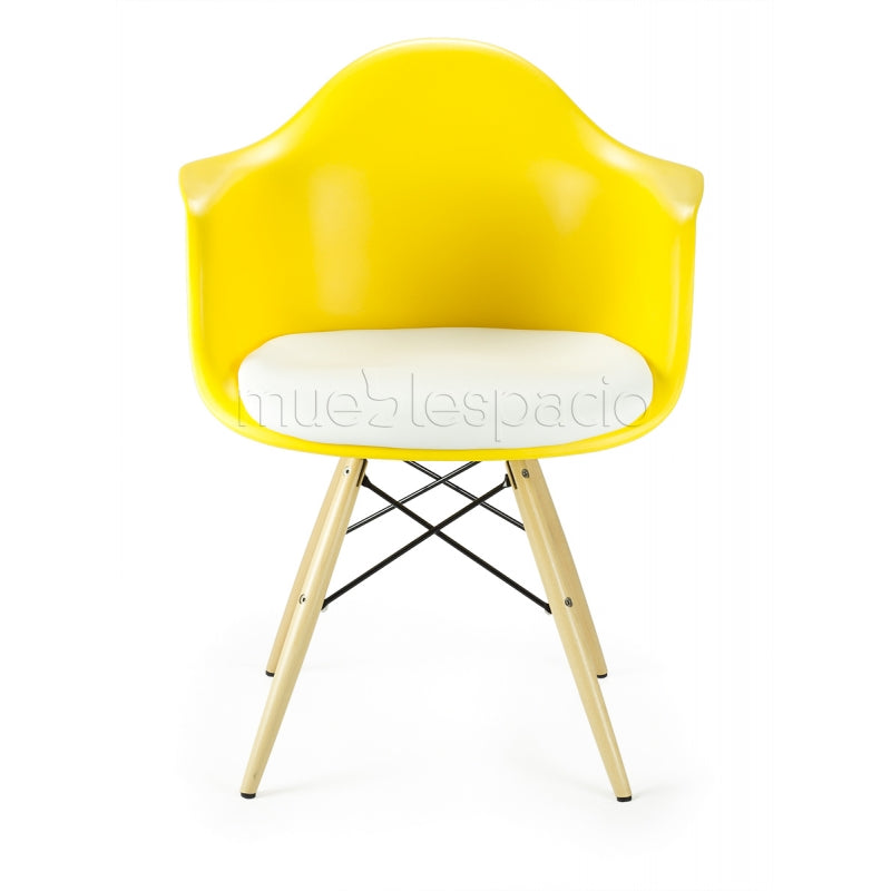 Fauteuil Tower Eames en polypropylène jaune